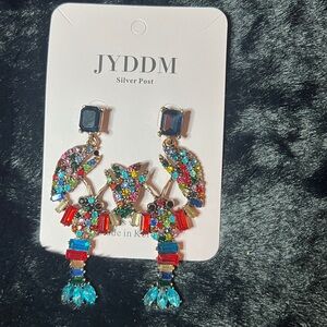 81. Colorful Crystal Lobster Earrings
